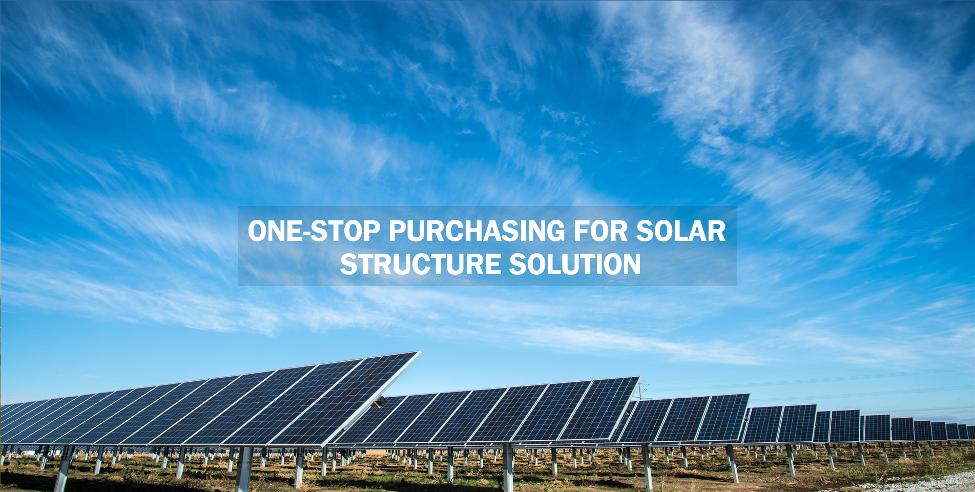 Compra única para solução de estrutura solar